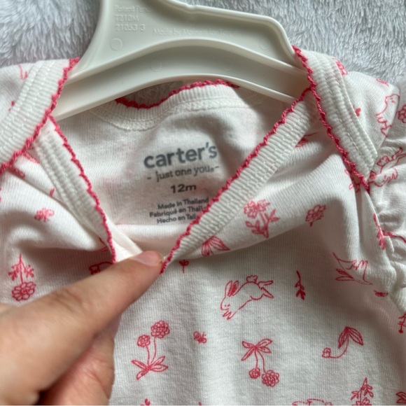 2/$20 3-piece Baby Pink Gingham Floral Set, 12m - Picture 4 of 4